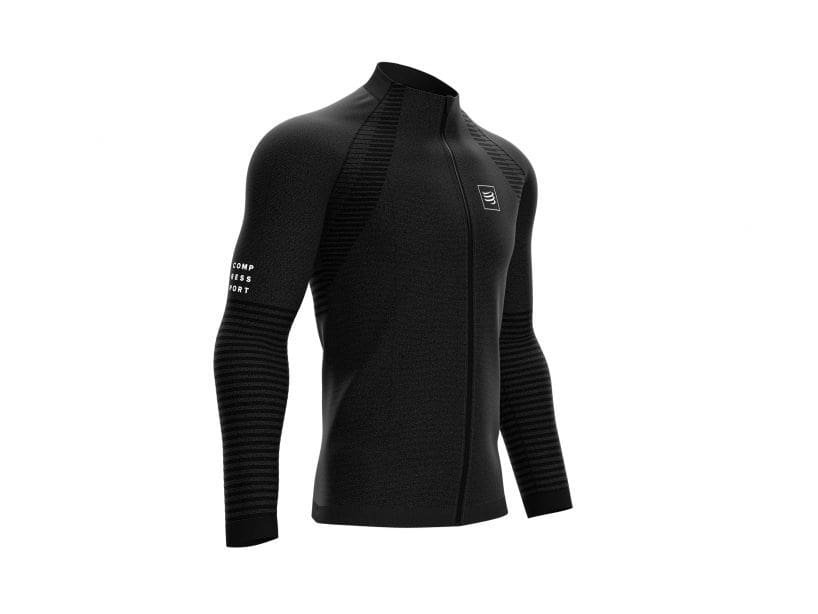 Sudadera Compressport Running 3D Thermo Seamless Hoodie Zip Gris Hombre