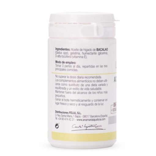 Aceite de Hígado de Bacalao 90 Perlas - Suplemento Omega-3, Vitamina A y D - Ana María Lajusticia - Imagen 4
