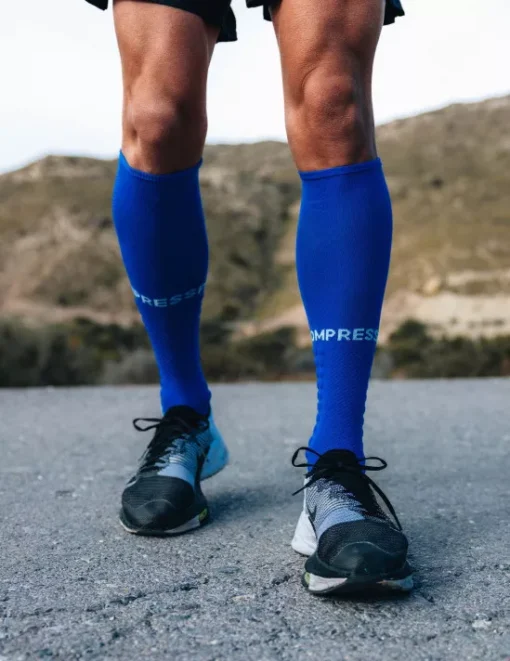 Calcetas de Compresión Full Socks RUN Dazzling Blue/Sugar Swizzle - Compressport - Imagen 2
