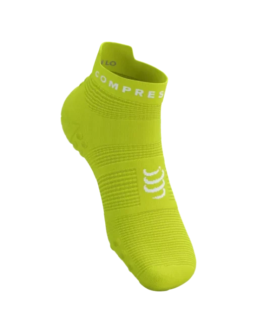 Calcetines Pro Racing Socks RUN LOW v4.0 Green Sheen/White - Compressport - Imagen 2