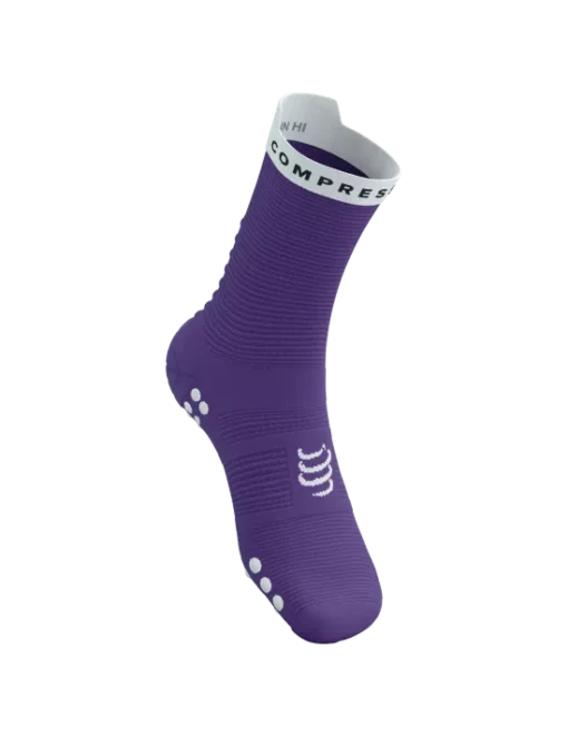 Calcetines Pro Racing Socks RUN HIGH V4.0 Royal/ Lilac - Compressport - Imagen 2