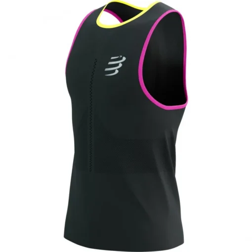 Pro Racing Singlet M Black/Safety Yellow Neon Pink - Hombre - Compressport