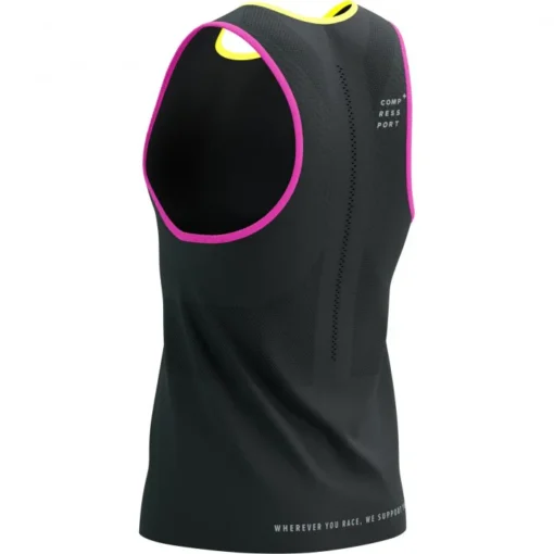 Pro Racing Singlet M Black/Safety Yellow Neon Pink - Hombre - Compressport - Imagen 2