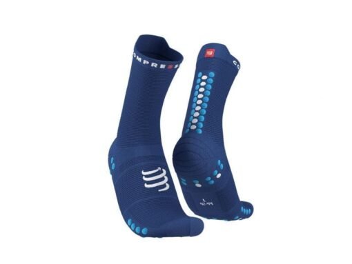 Calcetines de Running Pro Racing V4.0 Largos Compressport Azules