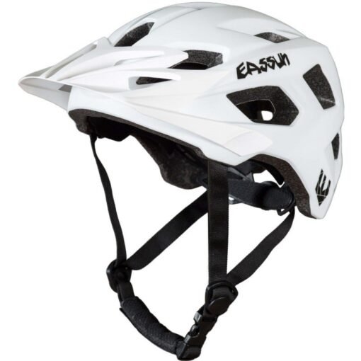 Casco de MTB Bonaigua EASSUN con Visera, Muy Ligero, Ventilable y Blanco