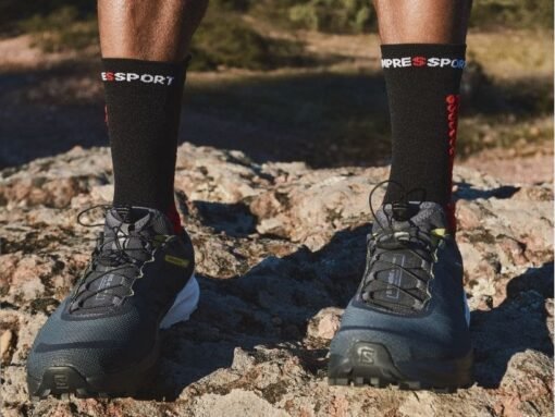 Calcetines de Trail Running Pro Racing V4.0 Compressport Negros Rojos - Imagen 2