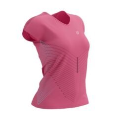 Polera de Running Performance SS Mujer Compressport Rosada