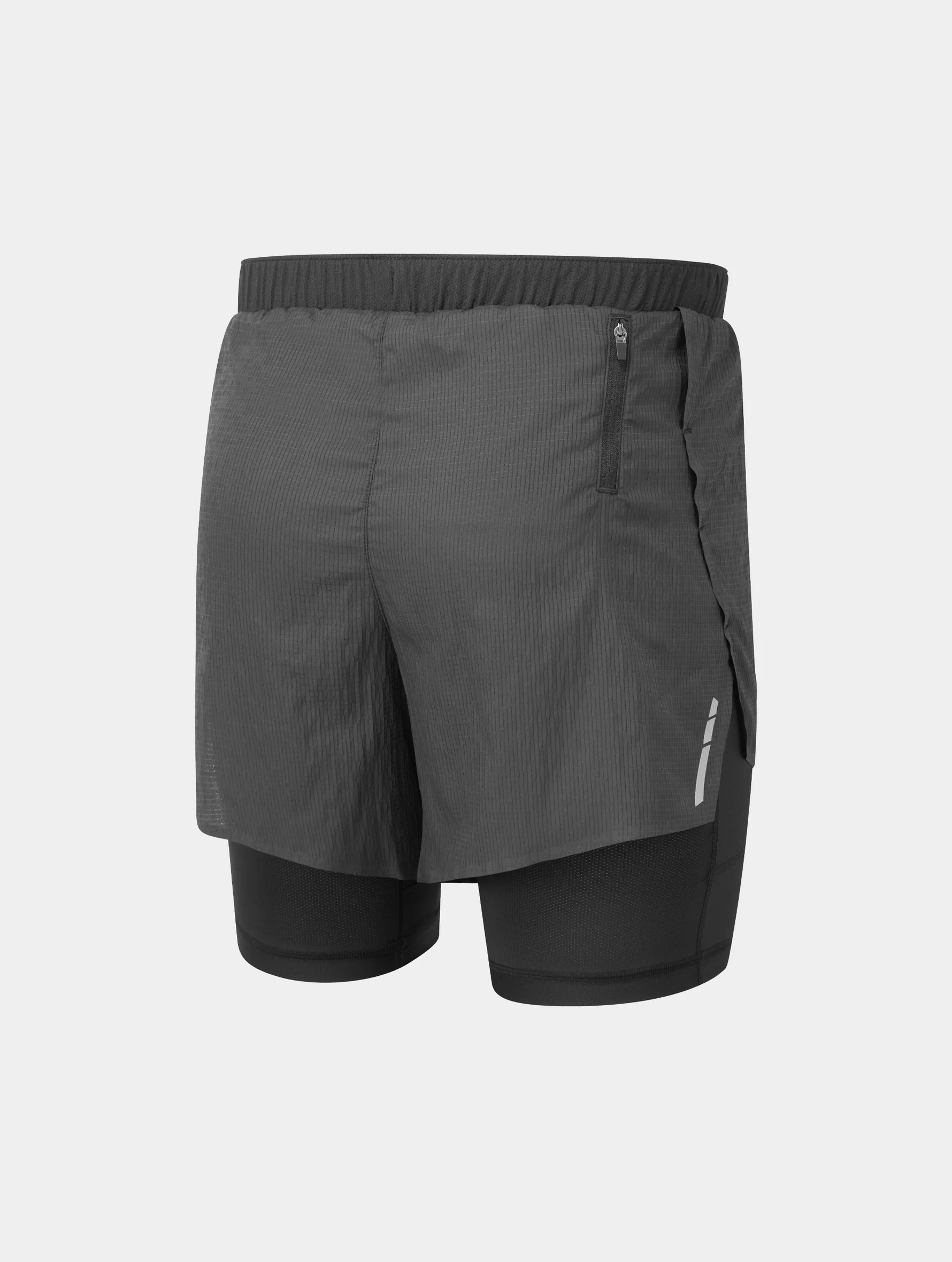 Short de Running Tech Race Twin Ronhill Hombre Negro - Imagen 2