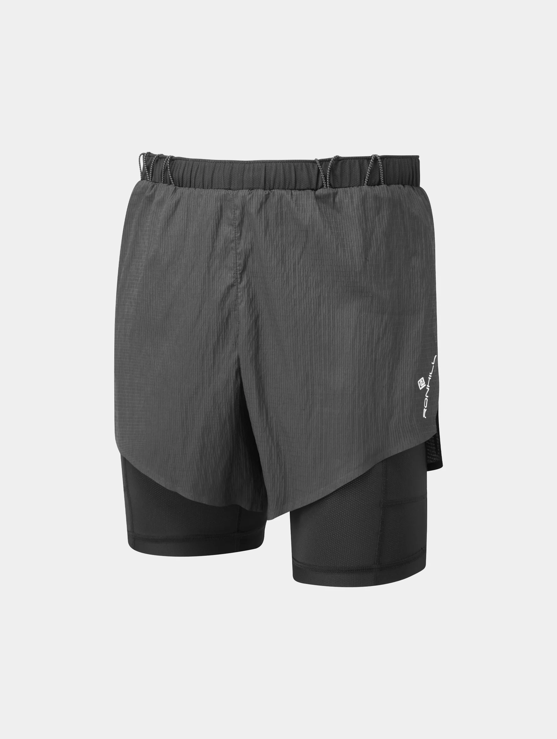 Short de Running Tech Race Twin Ronhill Hombre Negro