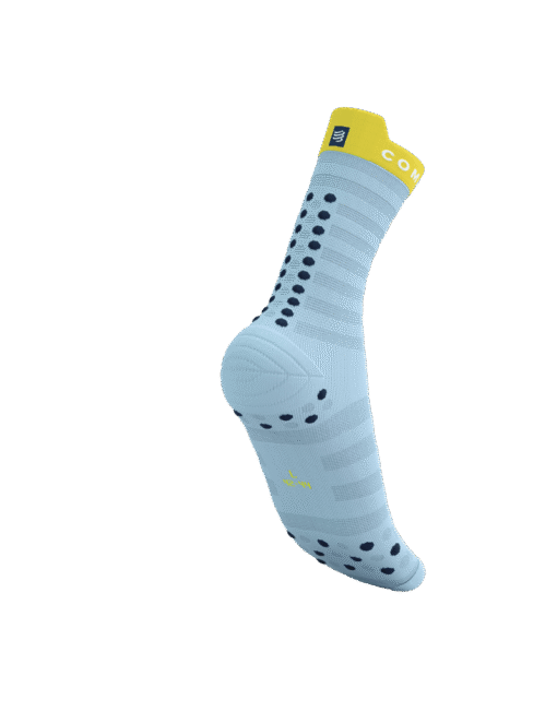 Imagen de Calcetines Running Compressport Unisex Azul Amarillo Ultraligeros Transpirables 4