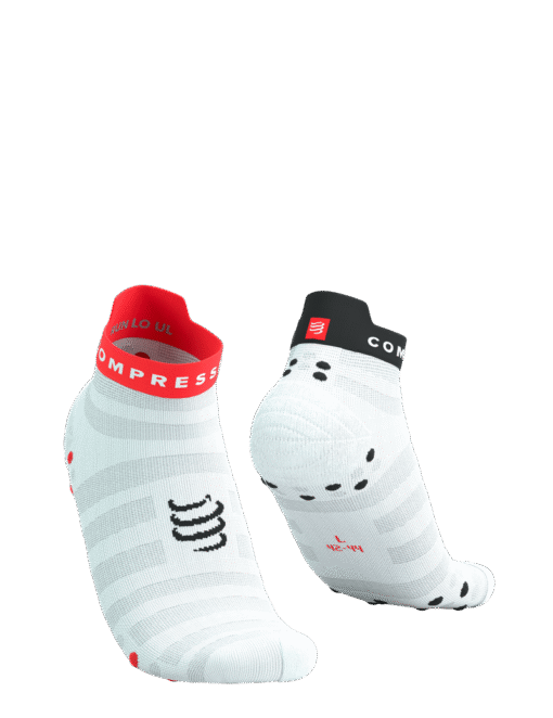 Imagen de Calcetines Running Compressport Unisex Blanco Rojo Negro Ultraligeros