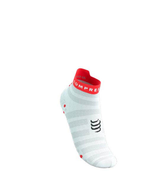 Imagen de Calcetines Running Compressport Unisex Blanco Rojo Negro Ultraligeros 4