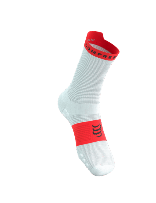 Imagen de Calcetines Running Compressport Unisex Blanco Rojo Ventilación Óptima2