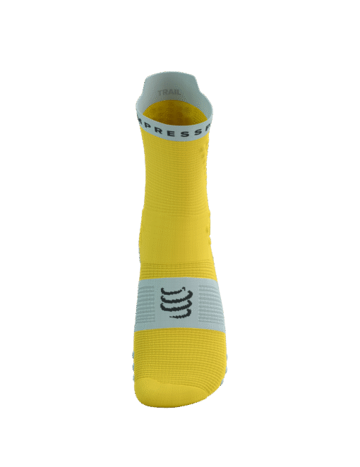 Imagen de Calcetines Trail Running Compressport Unisex Amarillo Azul Amortiguación 3D Dots 3