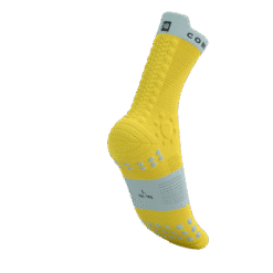 Imagen de Calcetines Trail Running Compressport Unisex Amarillo Azul Amortiguación 3D Dots 4