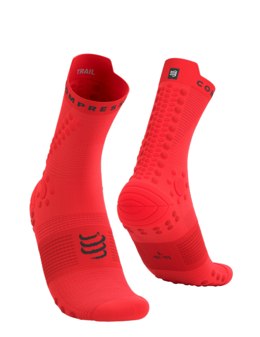 Imagen de Calcetines Trail Running Compressport Unisex Rojo Negro Amortiguación