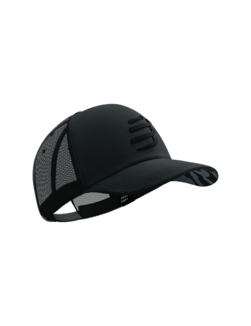 Gorra Running Compressport Unisex Negro Reflectante Ajustable 1
