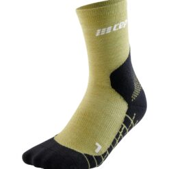 Calcetines Senderismo CEP Merino Ligeros Corte Medio Hombre Oliva