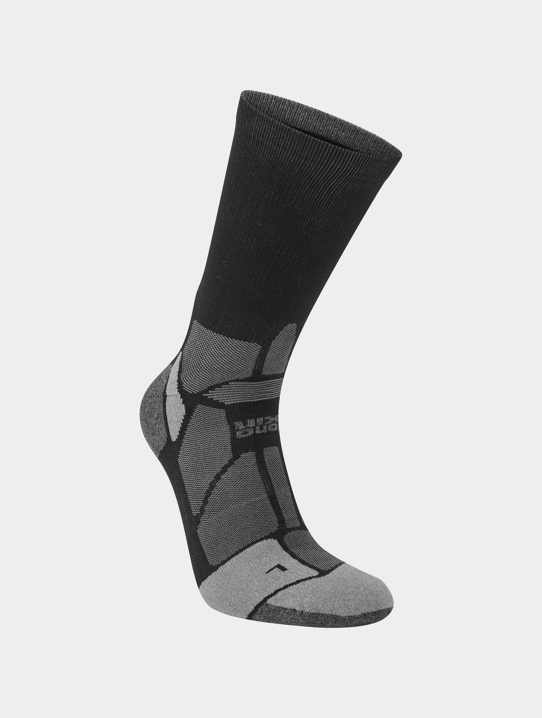 Calcetines Running Caña Alta Hilly Marathon Fresh Crew Negro Gris Control de Olores Permanente - Imagen 4