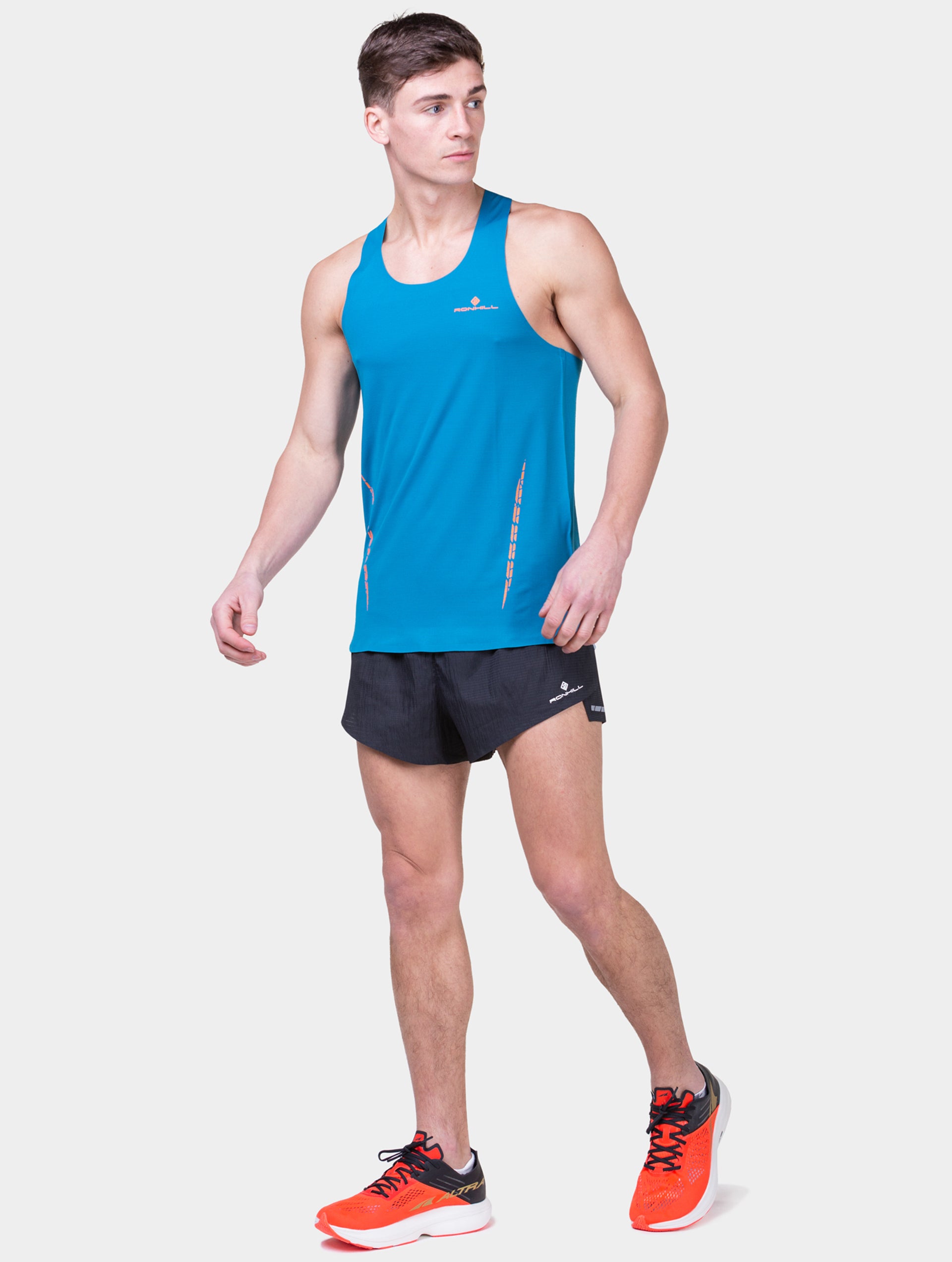 Polera Competencia Running Ronhill Tech Race Vest Hombre Petrol Legion Blue