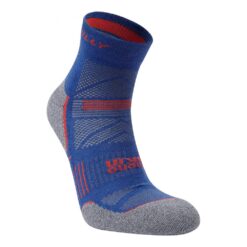 Calcetines Running Hilly Supreme Anklet Denim Gris Amortiguación Media Lana DriRelease NanoGlide