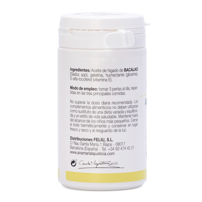 Aceite de Hígado de Bacalao Ana María Lajusticia Perlas 90 unidades - Imagen 2