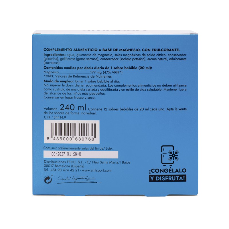 Magnesio Total Gel AML Sport Sobre 20ml Sabor Limón – Unidad - Imagen 4