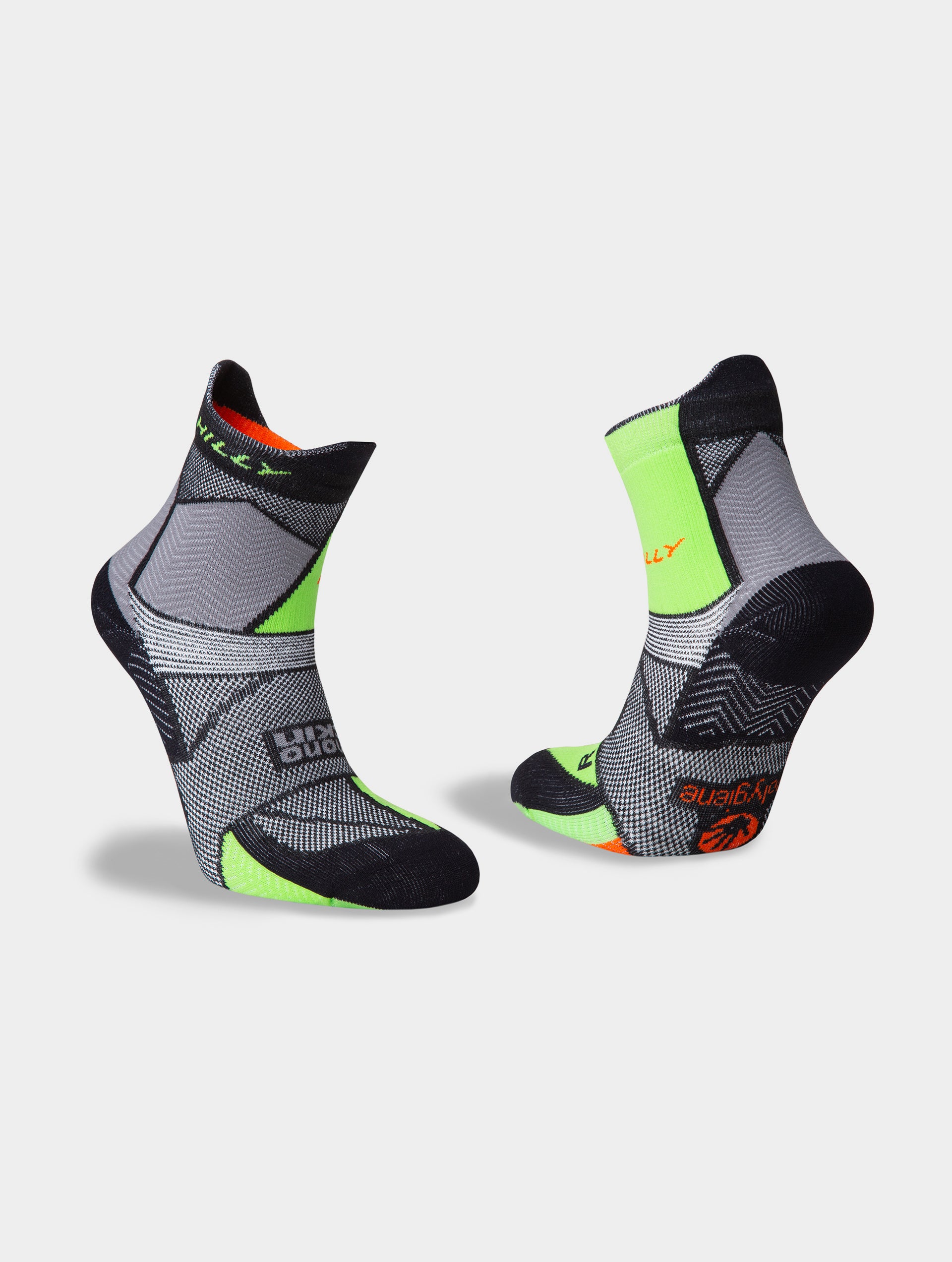 Calcetines Running Hilly Marathon Fresh Anklet Gris/Naranja/Negro Talla S - Imagen 2