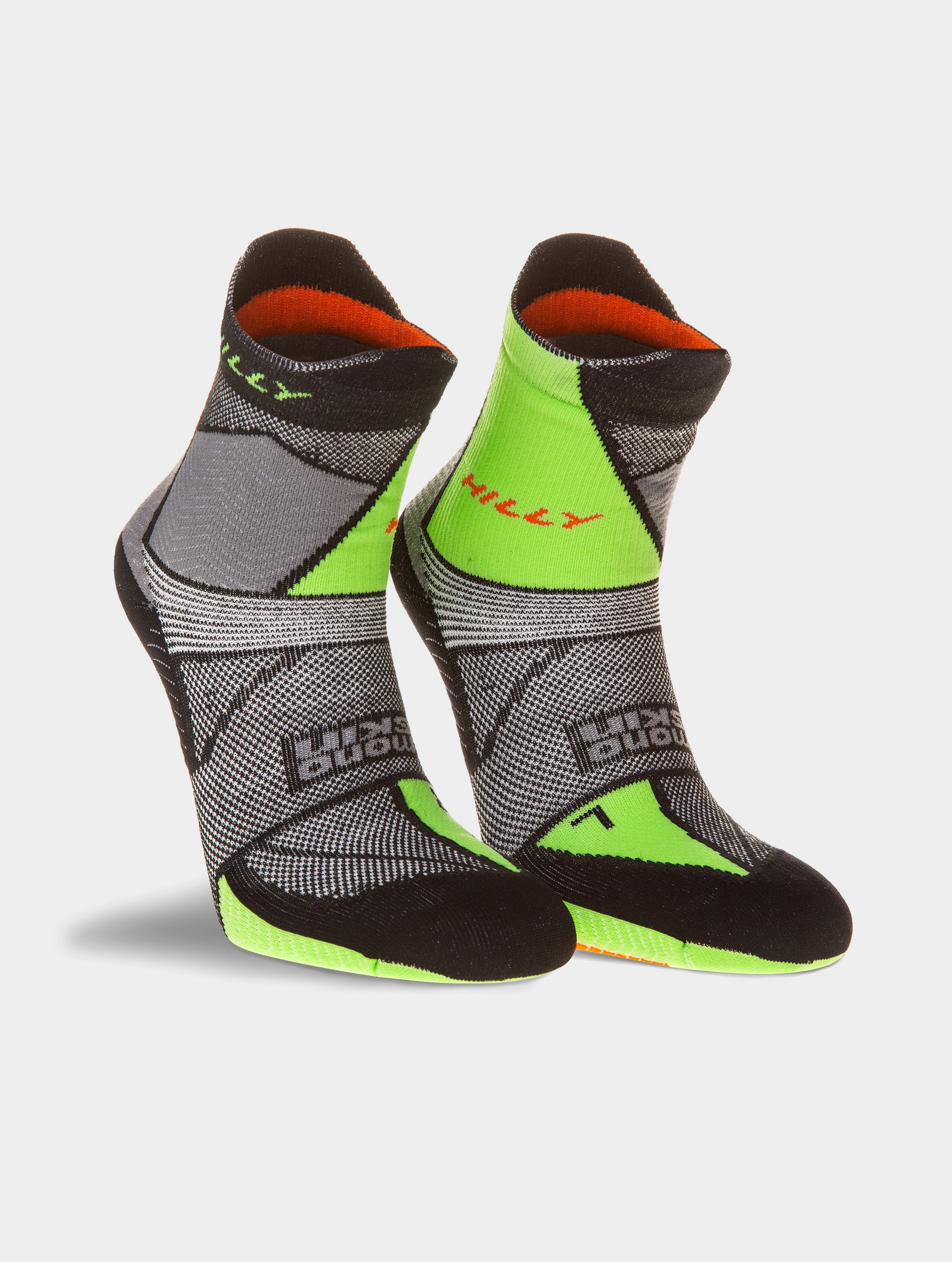 Calcetines Running Hilly Marathon Fresh Anklet Gris/Naranja/Negro Talla S - Imagen 4