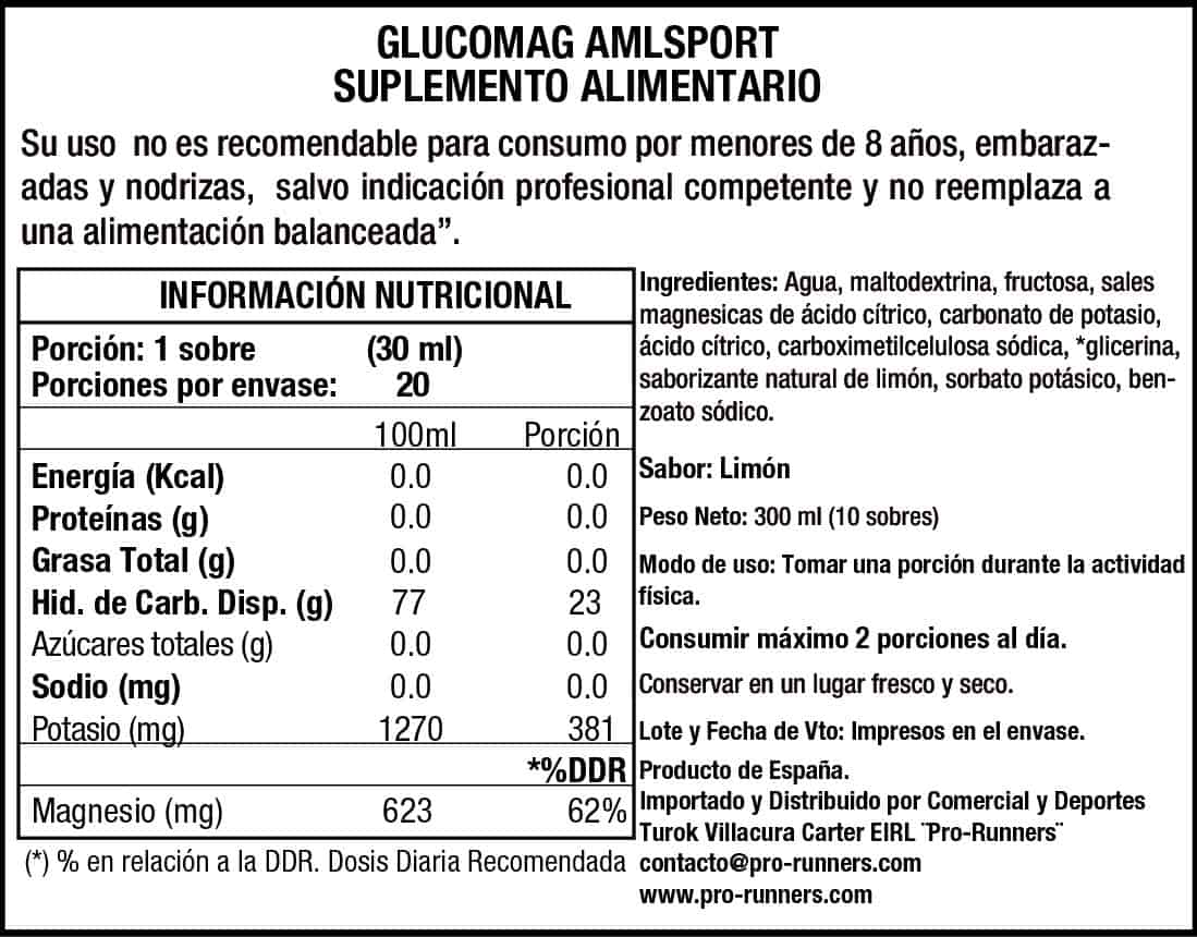Gel Energético AMLSport Glucomag® 70/30 Limón Pack 10 Sobres (300ml) - Imagen 3