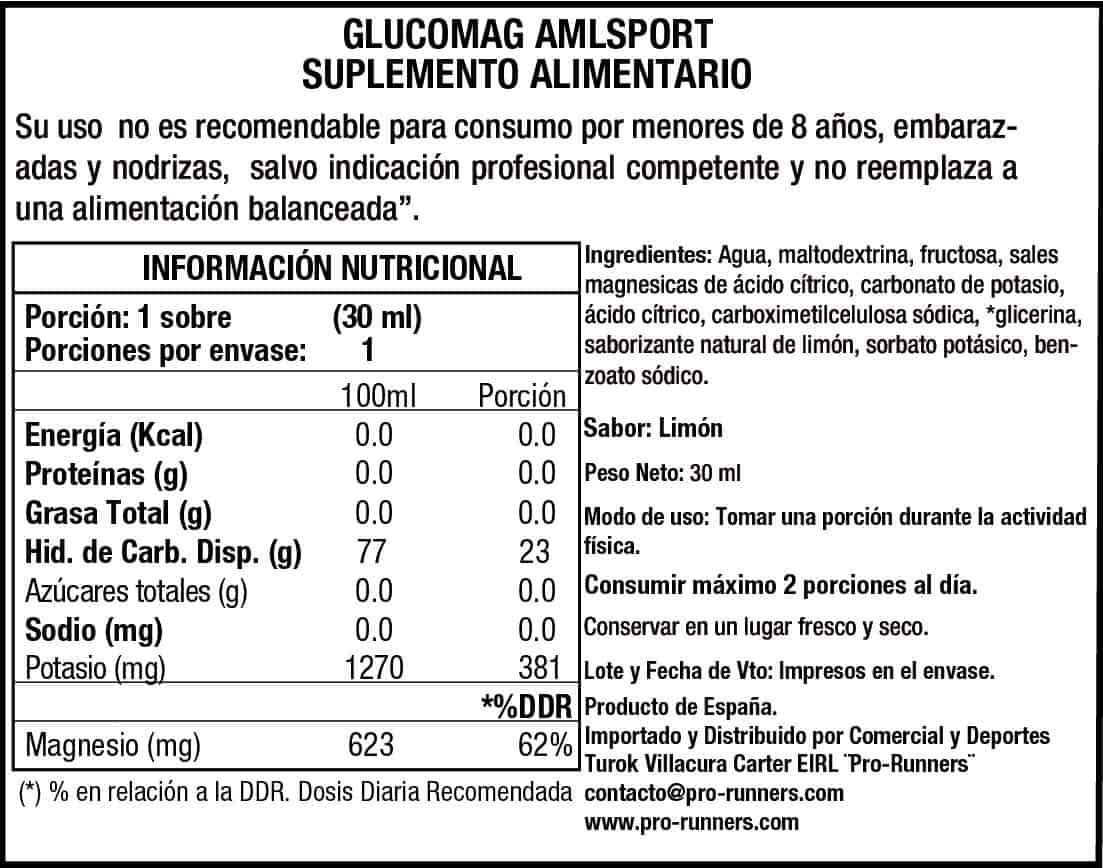 Gel Energético AMLSport Glucomag® 70/30 Limón 1 Sobre 30ml - Imagen 4