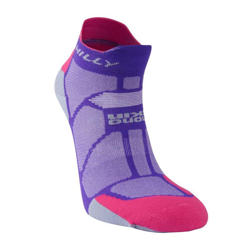 Calcetines Running Hilly Marathon Fresh Socklet Mujer Morado/Rosa/Gris Talla M