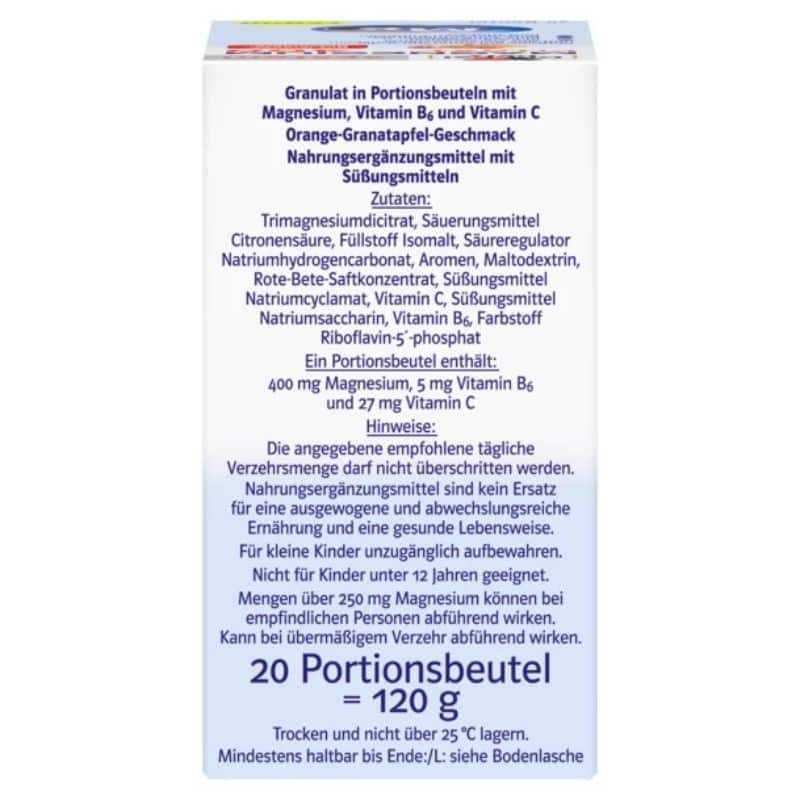Citrato de Magnesio 400 mg Doppelherz® 20 Sobres Sabor Naranja-Granada - Imagen 6