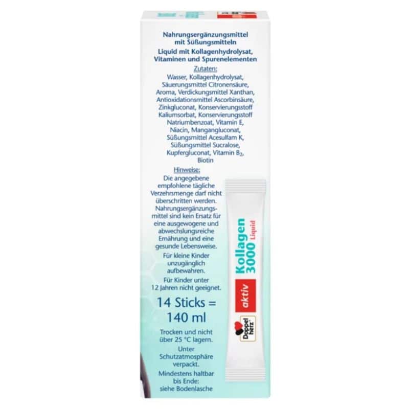 Colágeno 3000 Líquido Doppelherz® Sticks Sabor Pomelo - Imagen 2