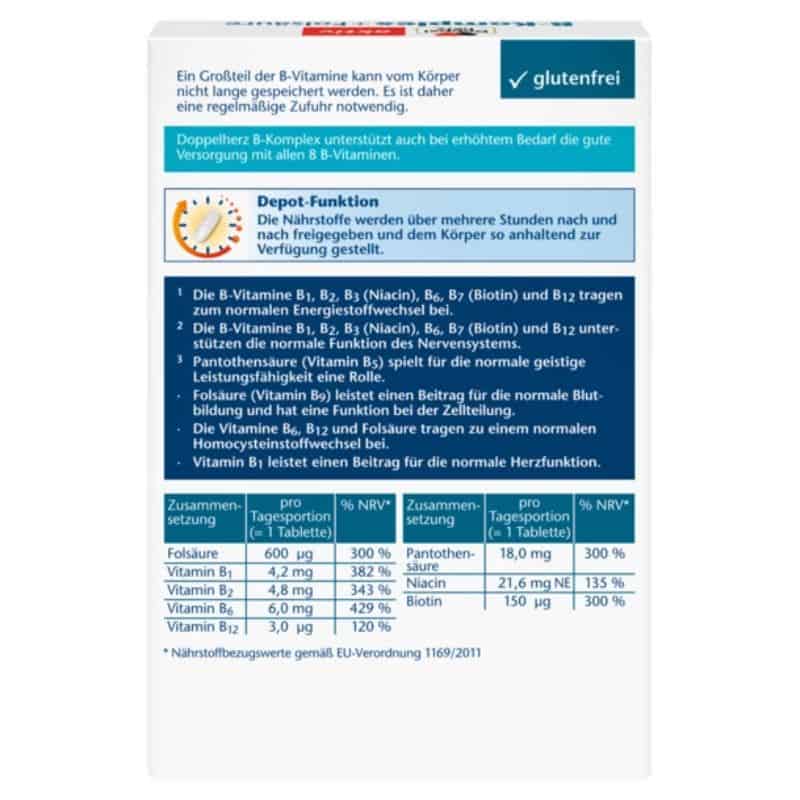Complejo B + Ácido Fólico DEPOT Doppelherz® 45 Tabletas - Imagen 4