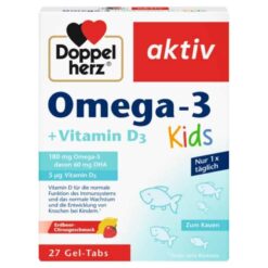 Omega 3 + Vitamina D3 Kids Doppelherz® 27 Tabletas Blandas Sabor Fresa-Cítricos