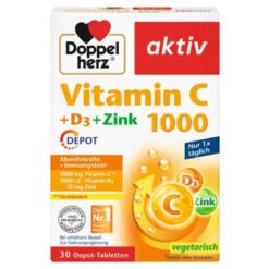 Vitamina C 1000 + D3 + Zinc DEPOT Doppelherz® 30 Tabletas