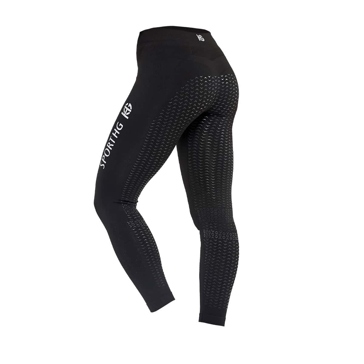 Calza Compresión Running SportHG Unisex Silver Grip Fibra Carbono