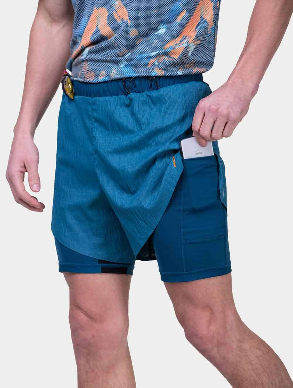 Short Running Ronhill Hombre Legión Naranja Fluor Tech Race Twin 2 en 1 - Imagen 5